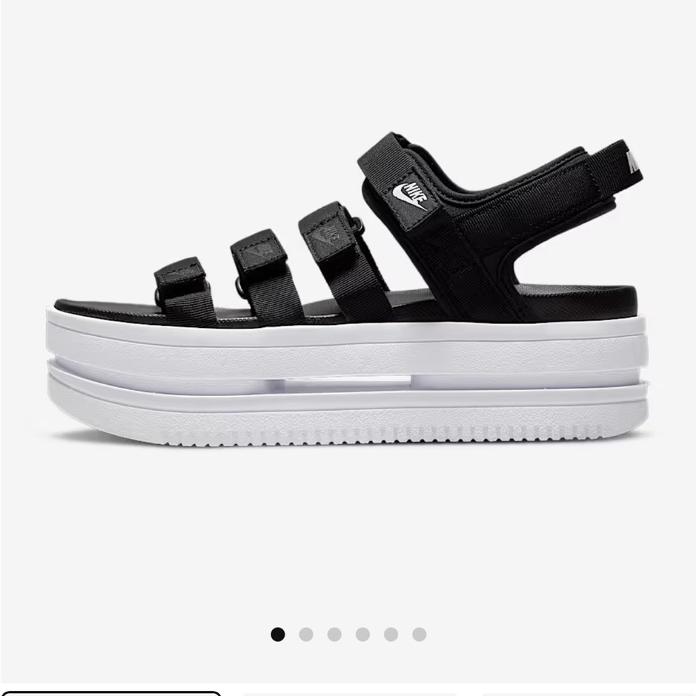 Nike Women's Black and White Platform Sandals